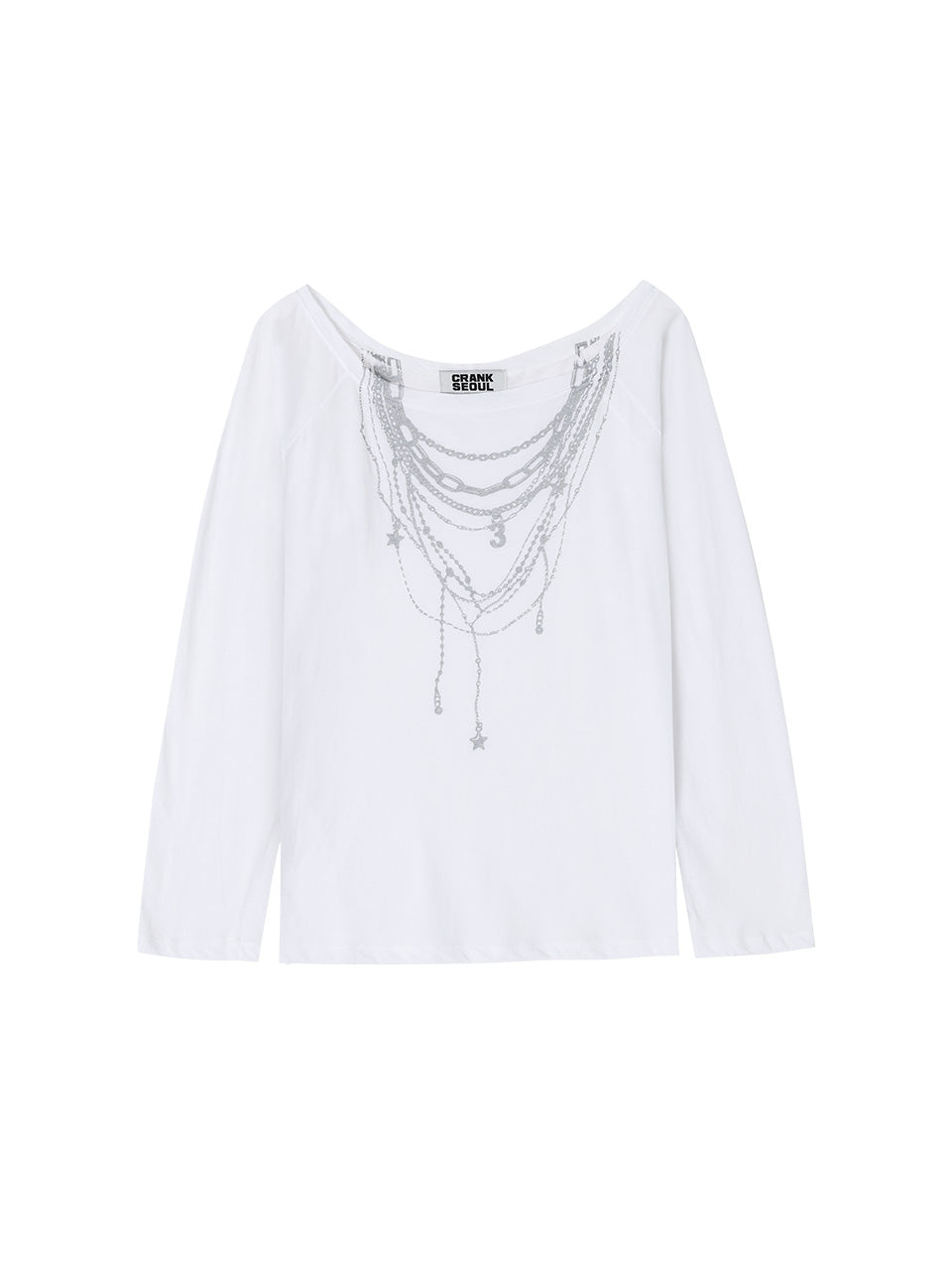 【CRANK】SHEER NECKLACE OFF-SHOULDER TOP