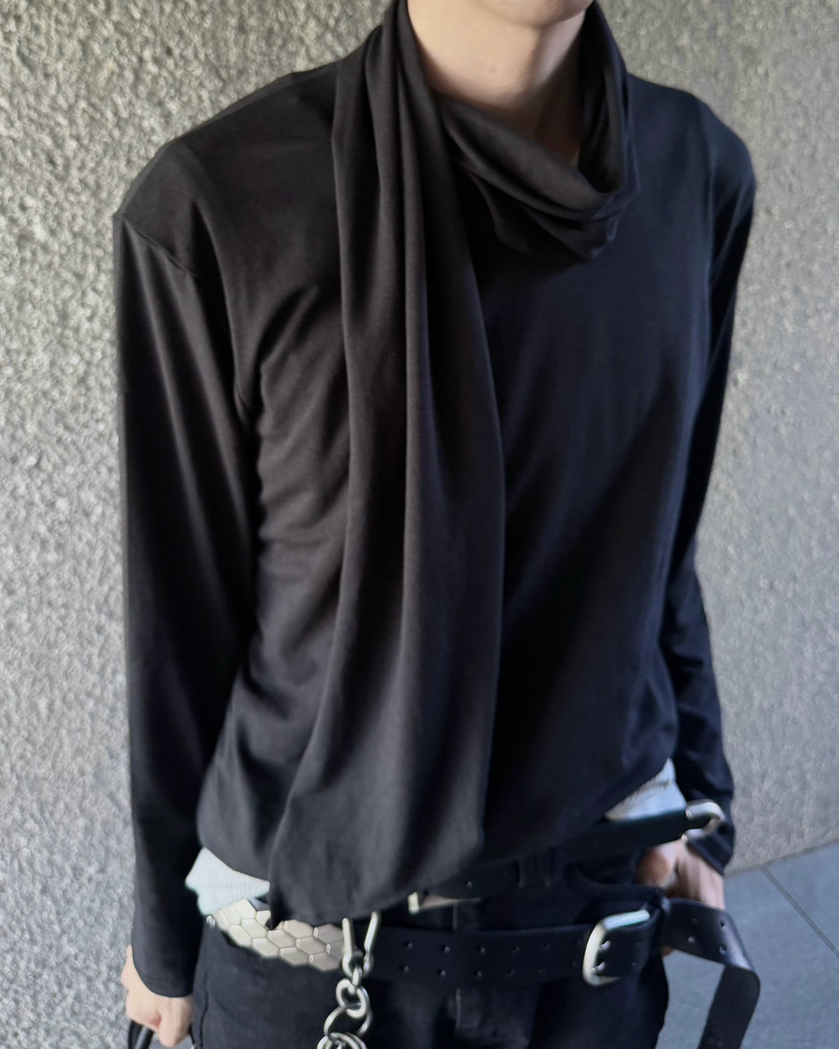受注制【nmtc+】Draped Scarf Neck Top (2color)
