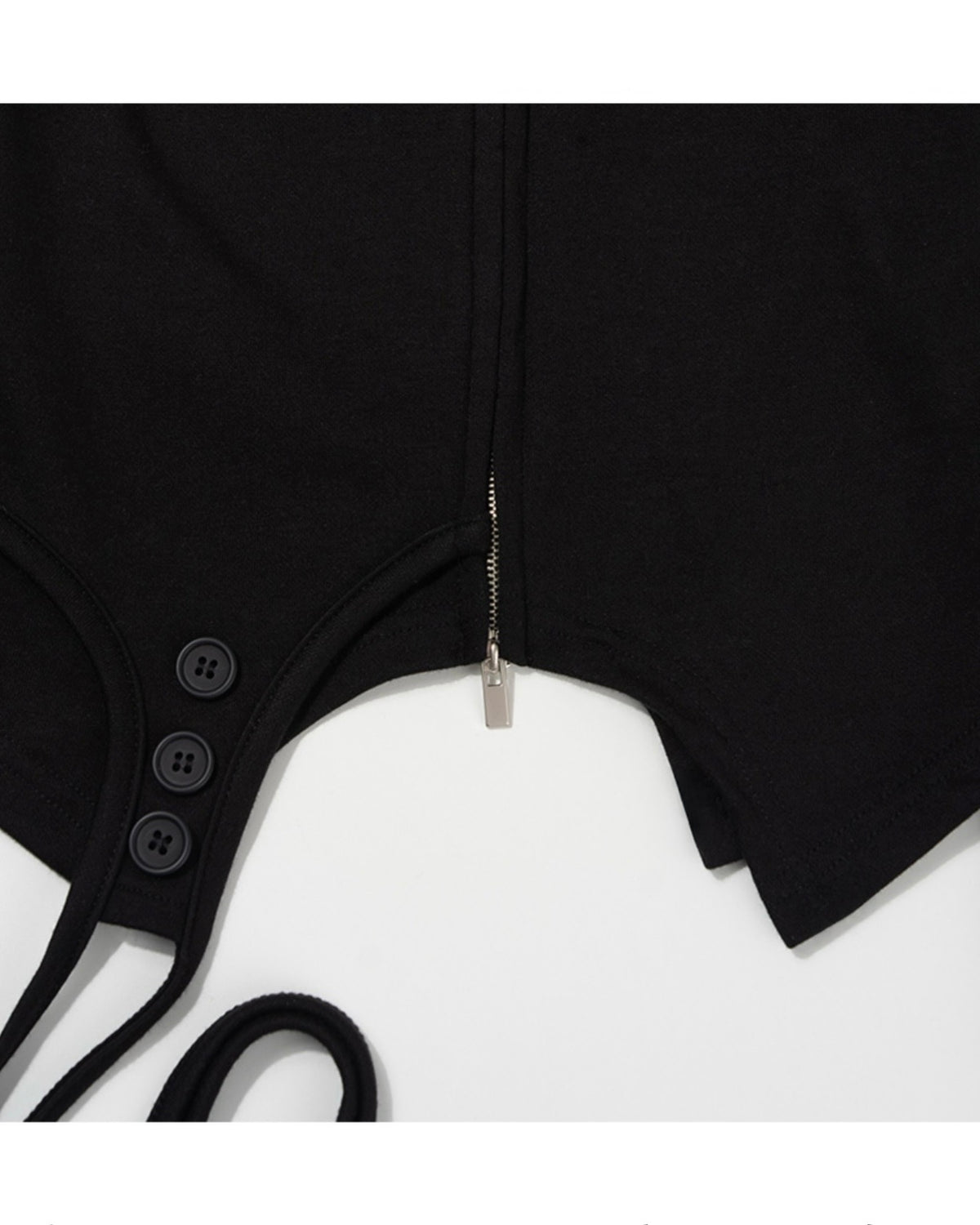 【FANCY CLUB】OVERLAY CROP HOODED ZIP-UP