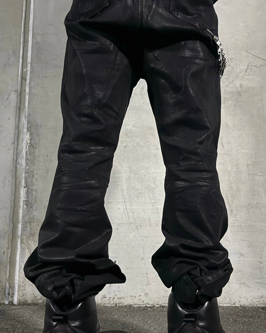 【LOIN ARMIS】Flare coating skewer chain jeans