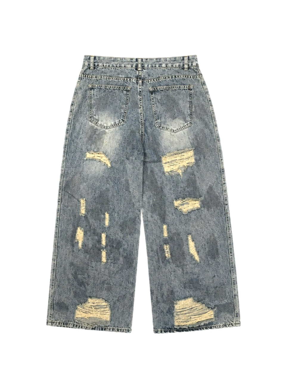 【Never mind the XU】paint damage denim pants (2color)