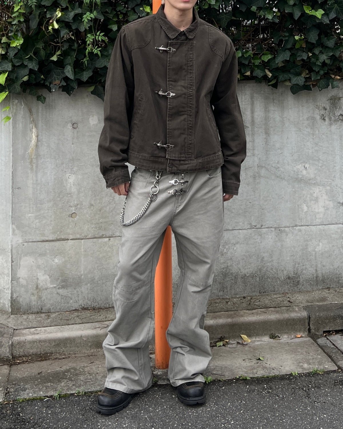 大阪店WEB限定受注制【Chikashitsu +】triple hook dyed  pants (2color)
