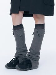 【Miseki seoul】Button slit leg warmer
