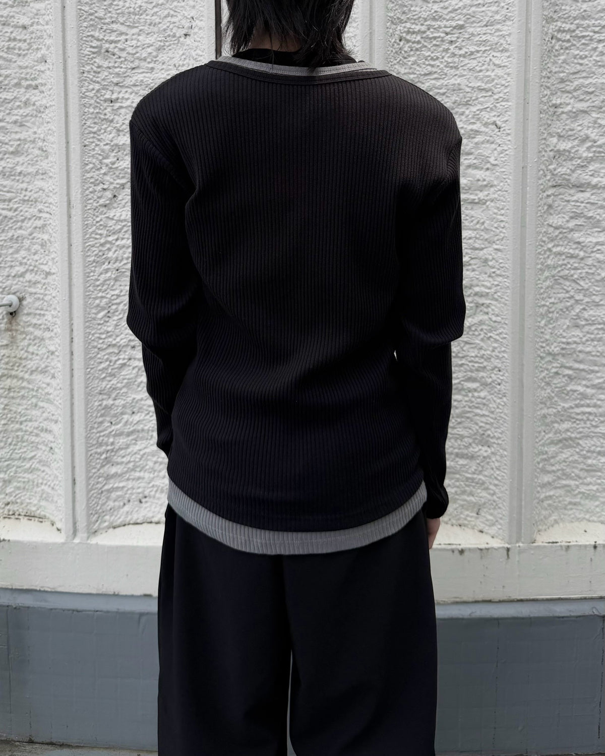 【nmtc+】layered henley neck long sleeve (2color)