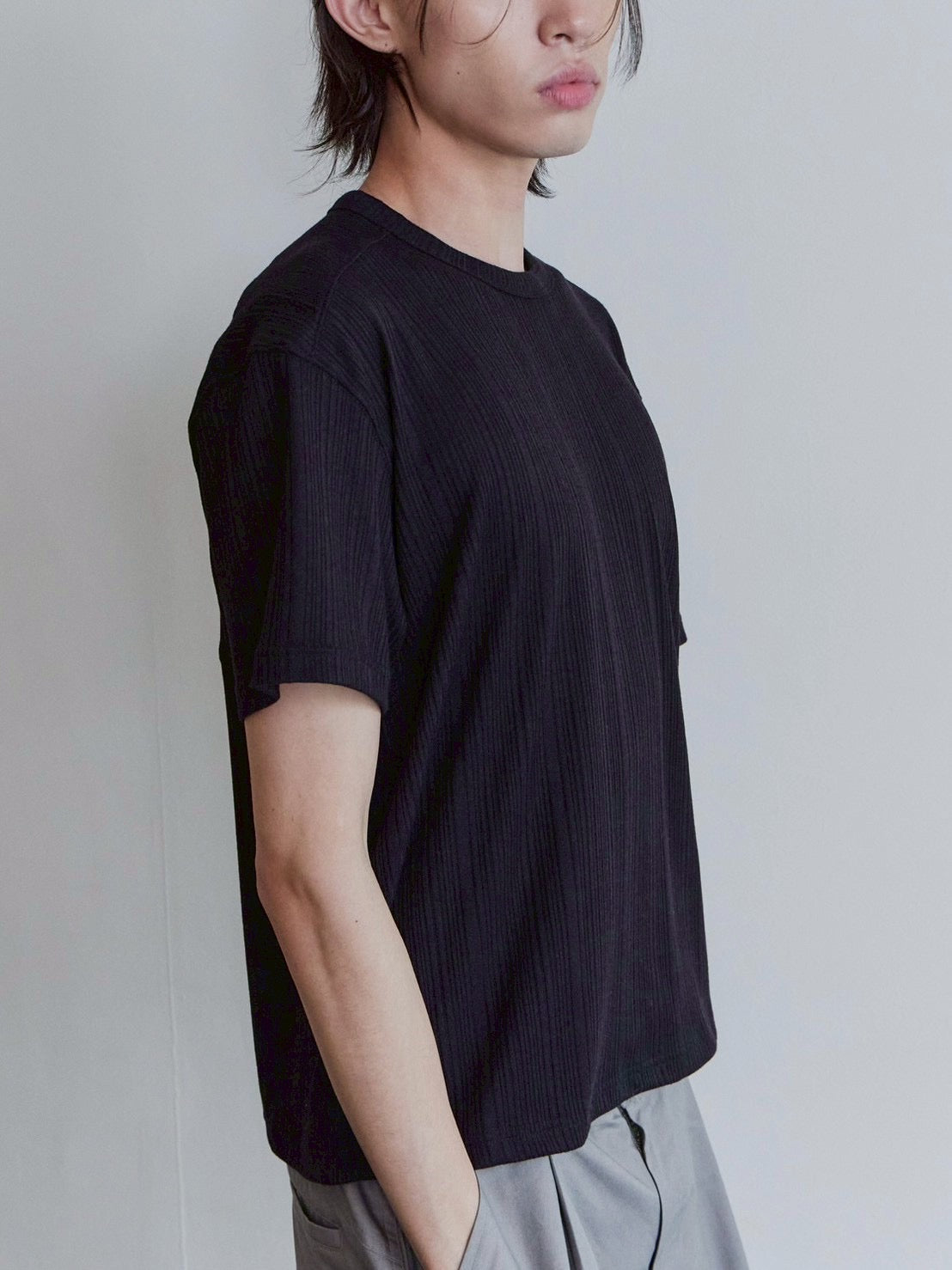 【Waviness】Rib Textured T-shirts