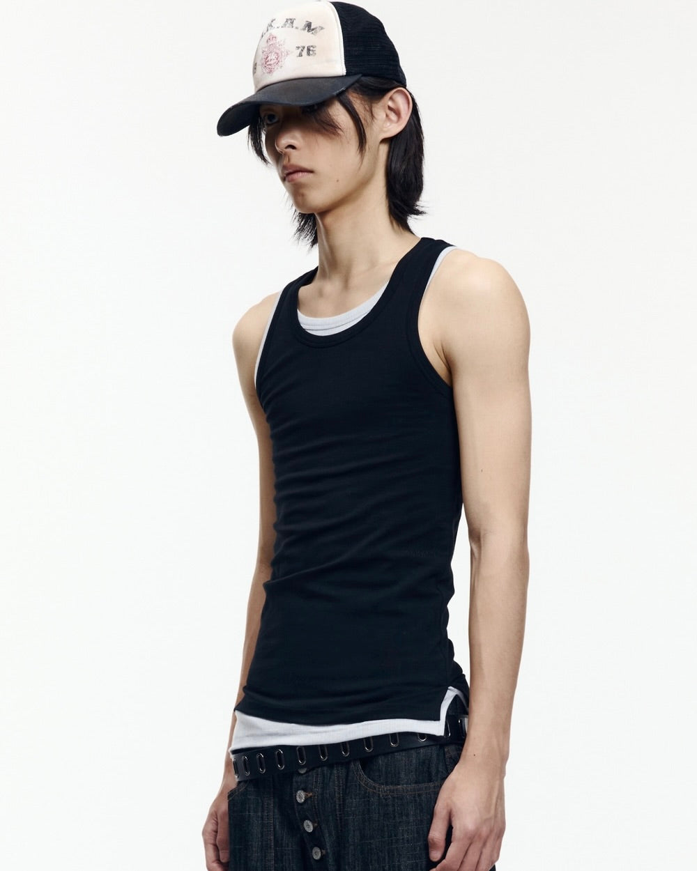 【AAKAM】2-Piece Layered Sleeveless