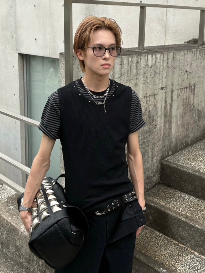 6/19 20:00発売 受注制【nmtc+】Studded Rib Tank Top (3color)