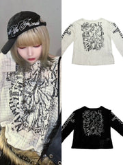 【BABY09】lettering see-through tops (2color)