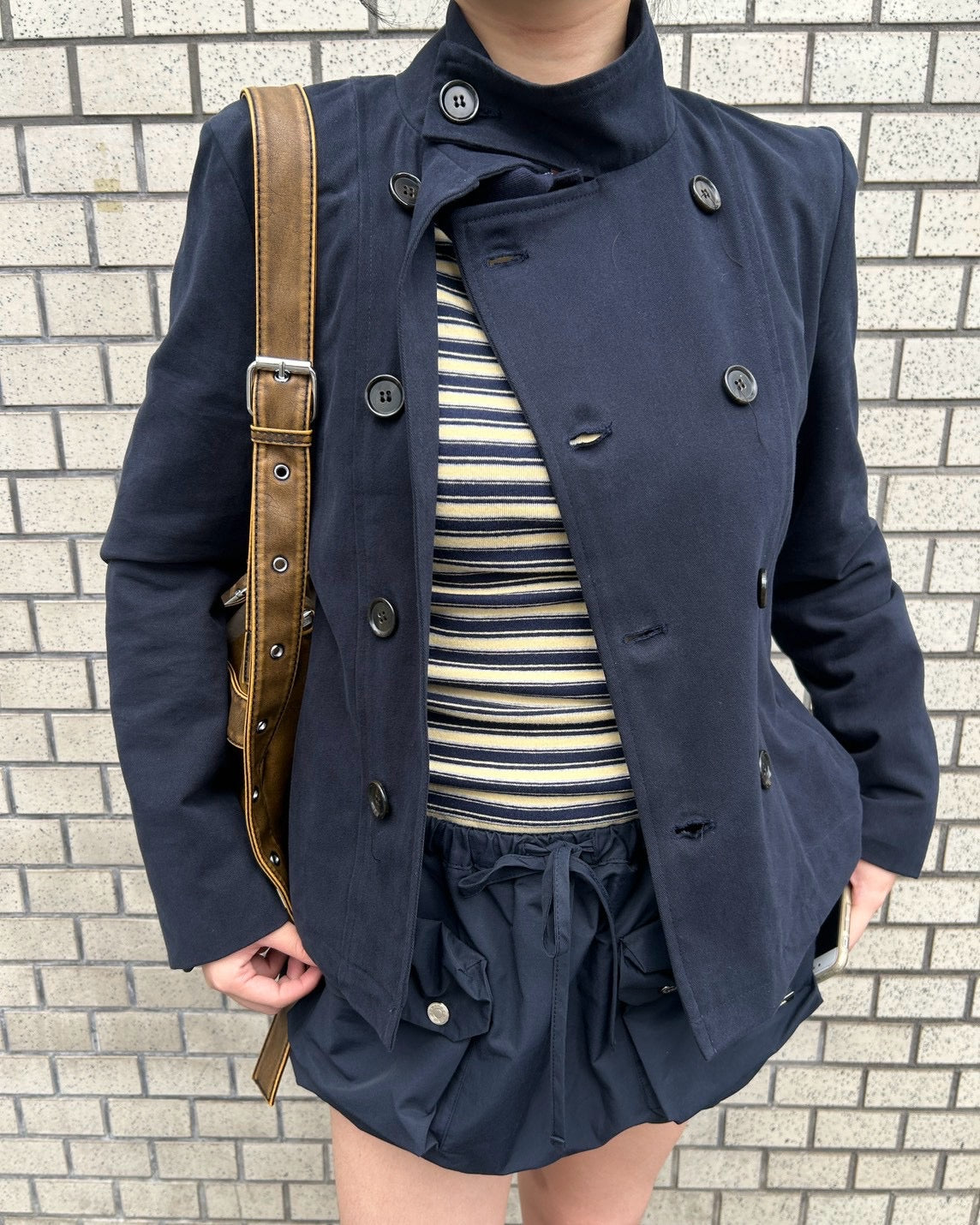受注制【OaKS】low-neck slim-fit jacket (3color)