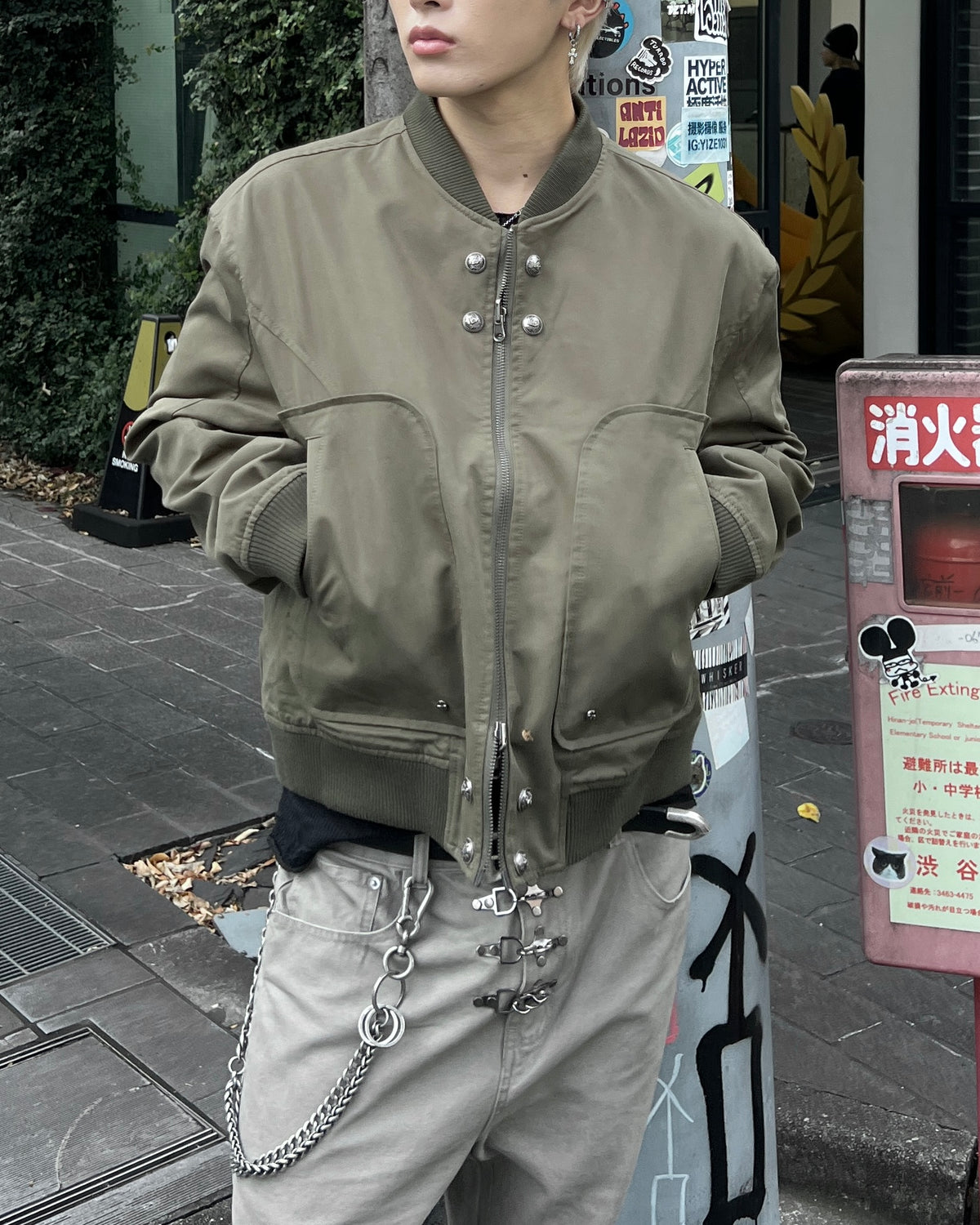 大阪店WEB限定受注制【Chikashitsu +】cropped heavy nylon MA-1 (2color)