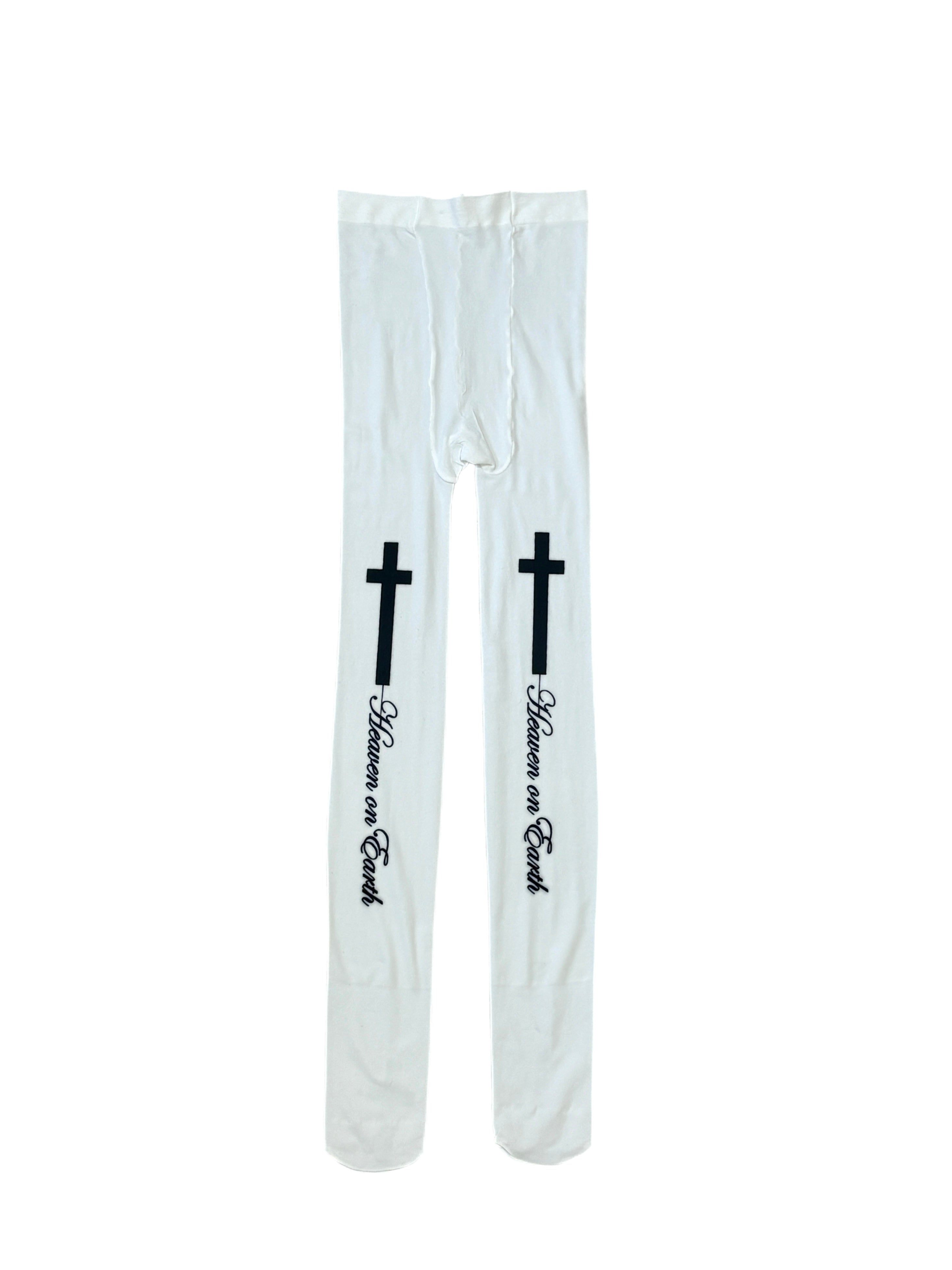 国際配送【Never mind the XU】Cross lettering tights