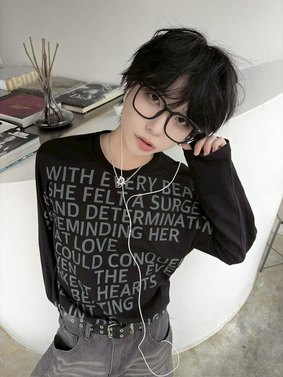 受注制【LUV CODE】lettering long sleeve tee (3color)