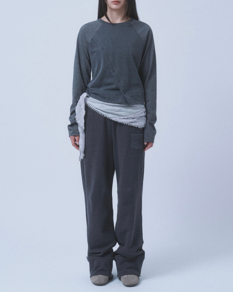 【TUOMIO】STRIPE BUTTON LONG SLEEVE