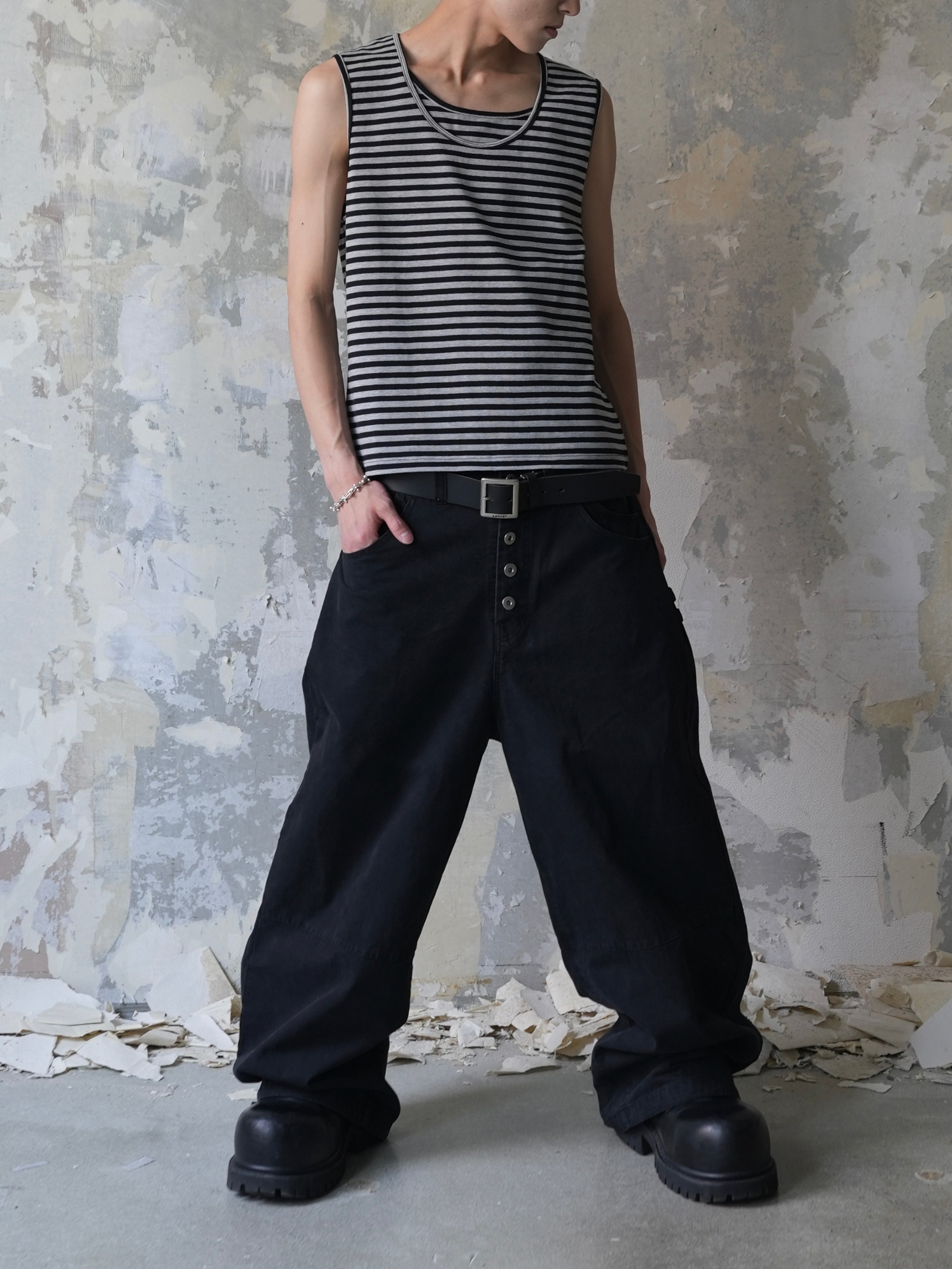 【Lee fi Ne】Layered Stripe Tank