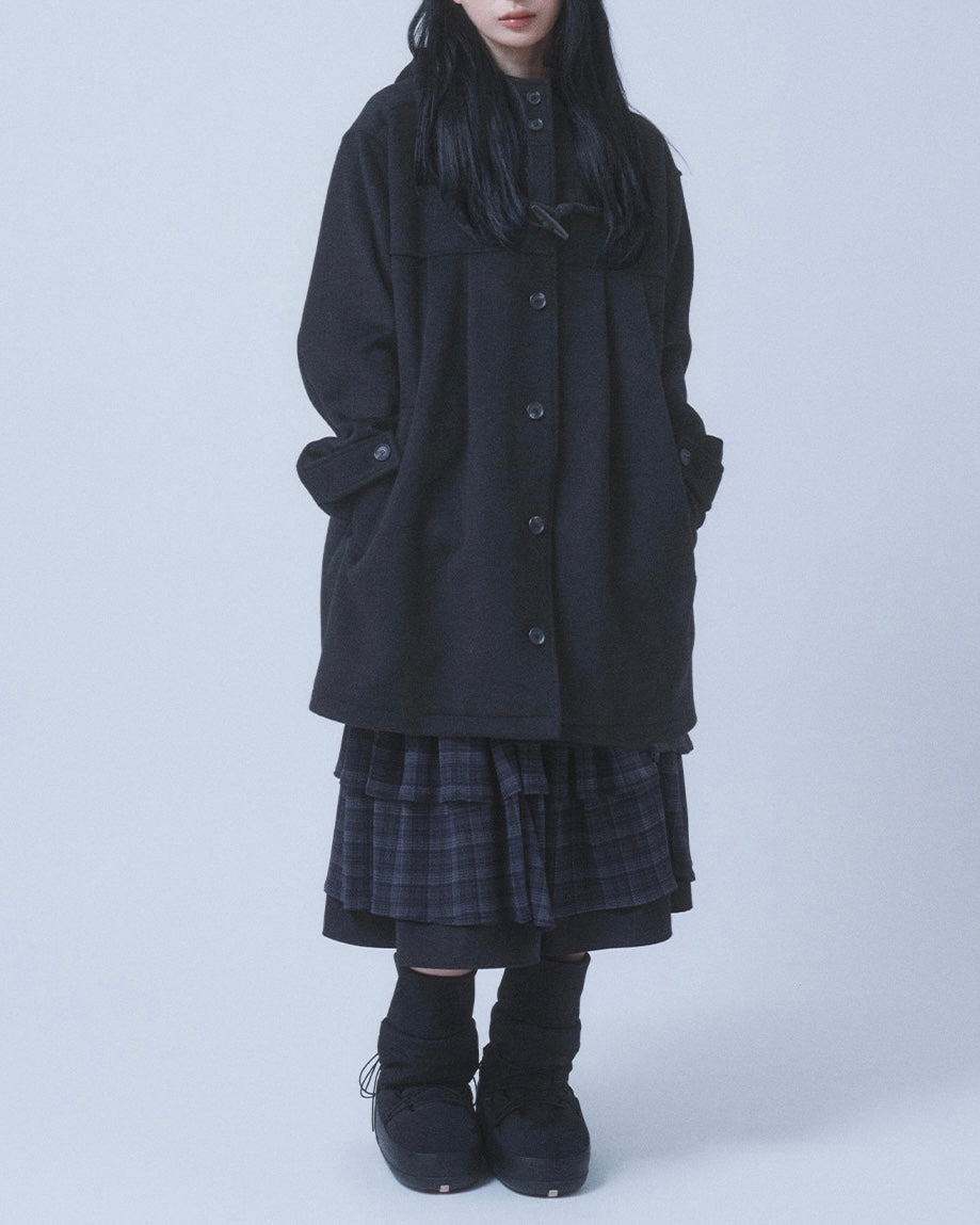 【TUOMIO】PLEATED TOGGLE WOOL COAT