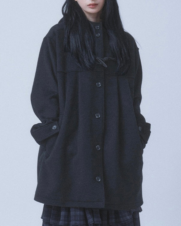 【TUOMIO】PLEATED TOGGLE WOOL COAT