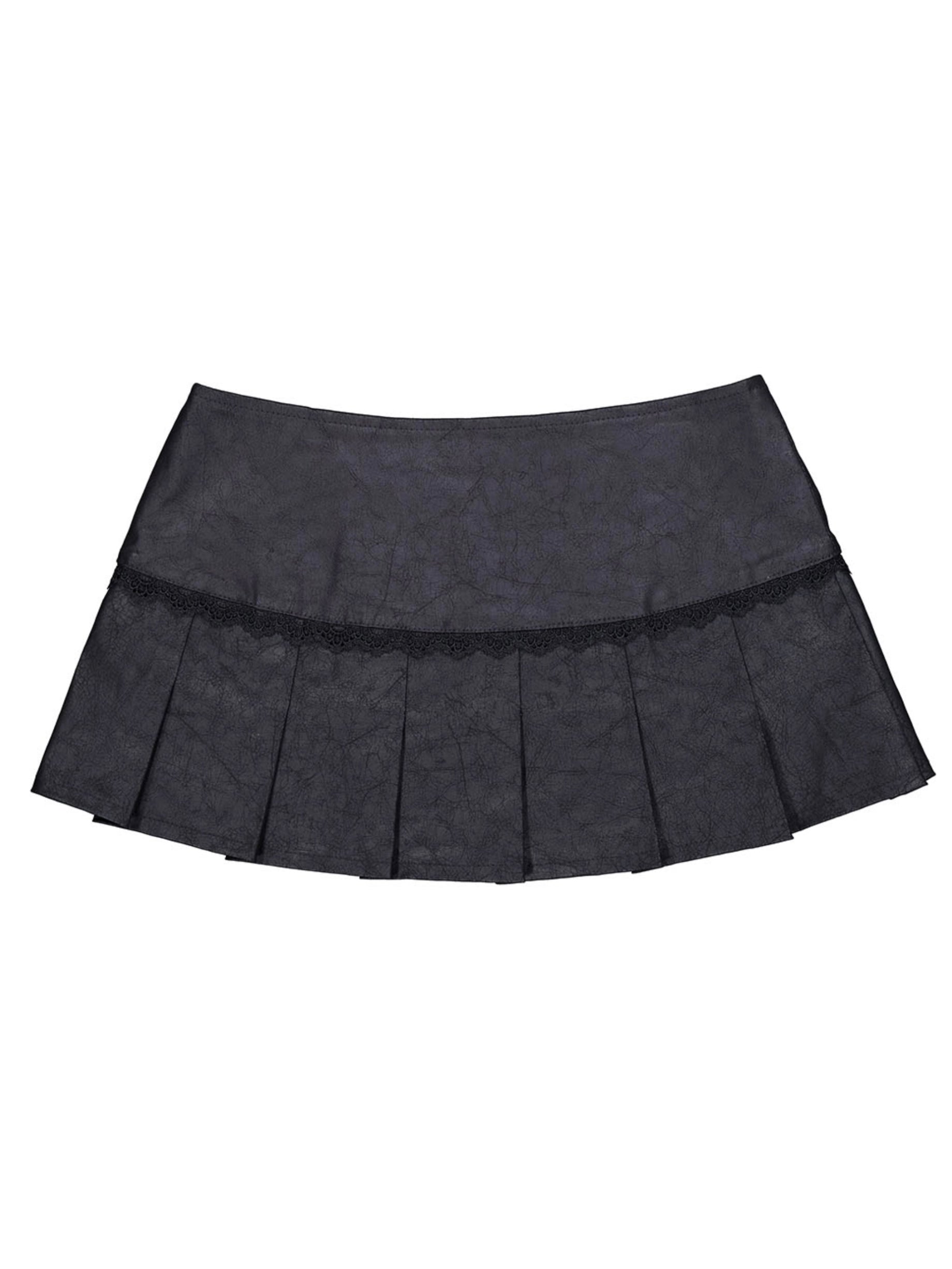 【NOT KNOWING】Double Button Pleated Skirt
