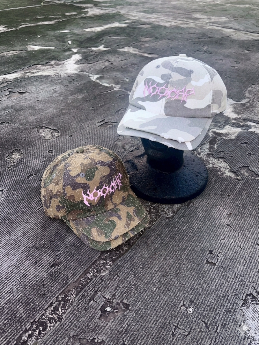 国際配送【BABY09】 y2k camouflage layered cap (2color)
