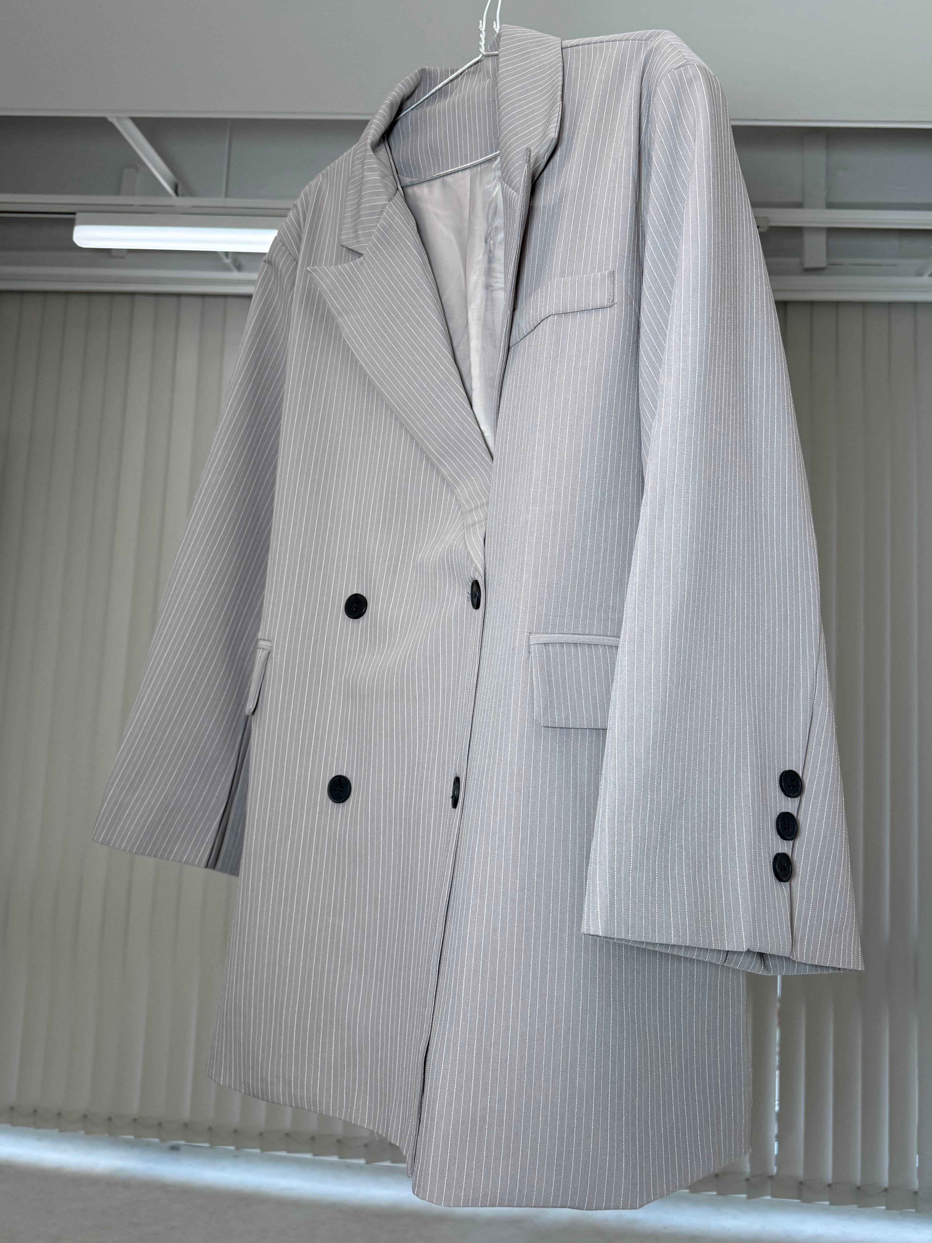 国際配送【Nerd out XU】big stripe tailored jacket / 【ナードアウトエックスユー】ビックストライプテーラードジャケット