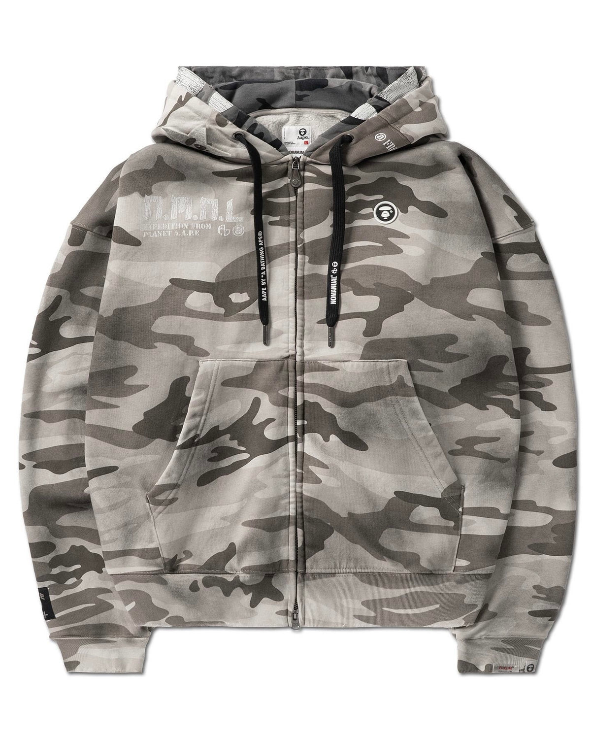 【NOMANUAL】AAPE X NMNL DOUBLE HOODED ZIP-UP(SAND CAMO)