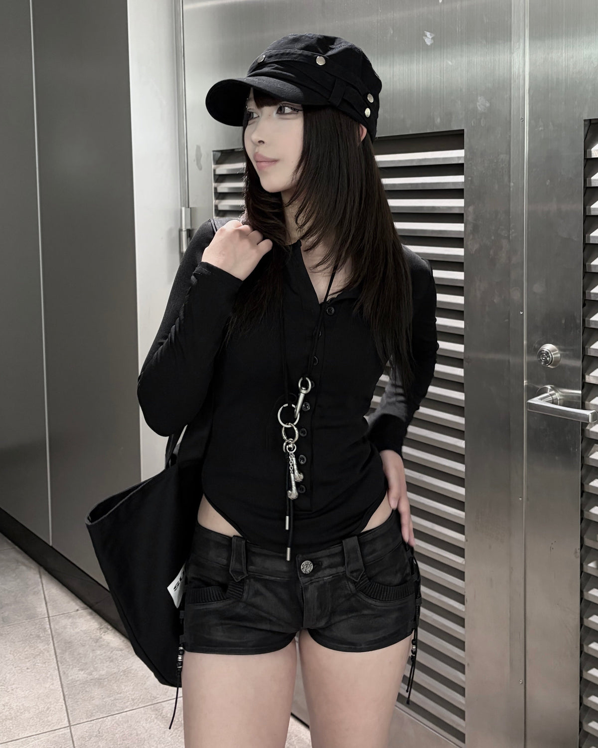 受注制【nmtc+】button slim fit body suit (2color)