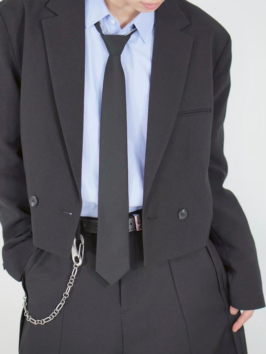 受注制【Chikashitsu +】cropped double jacket (2color)