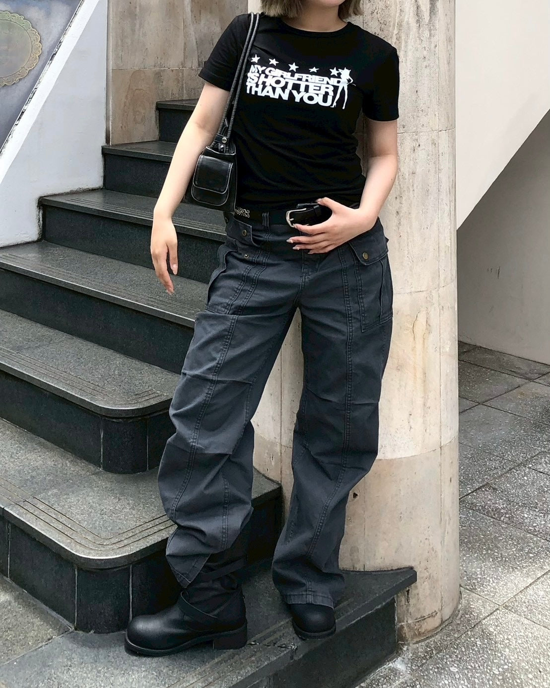 【OaKS】Deep-dyed Cut-out Pants (2color)