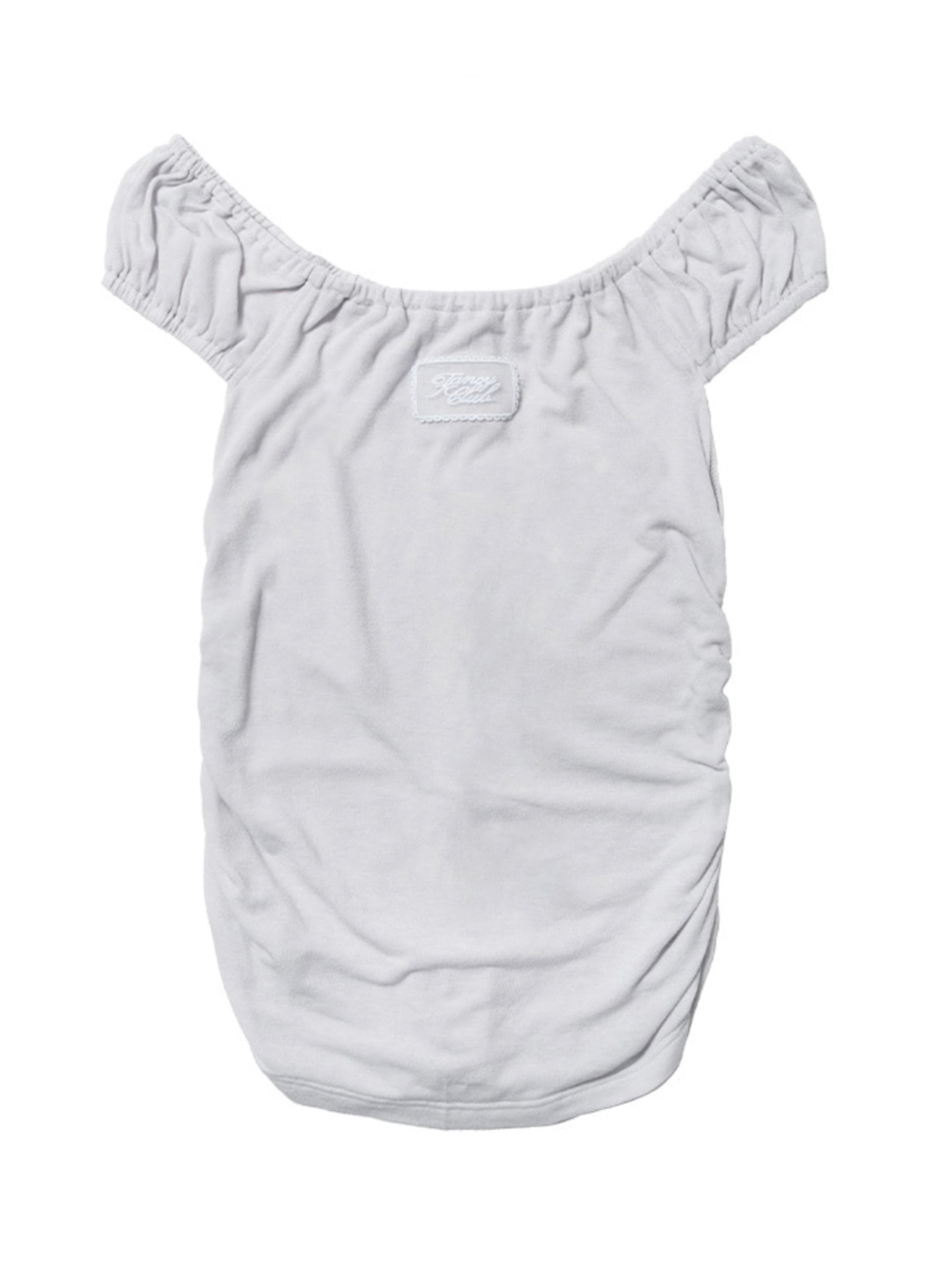 【FANCY CLUB】SOFT BUTTON OFF-SHOULDER TOP