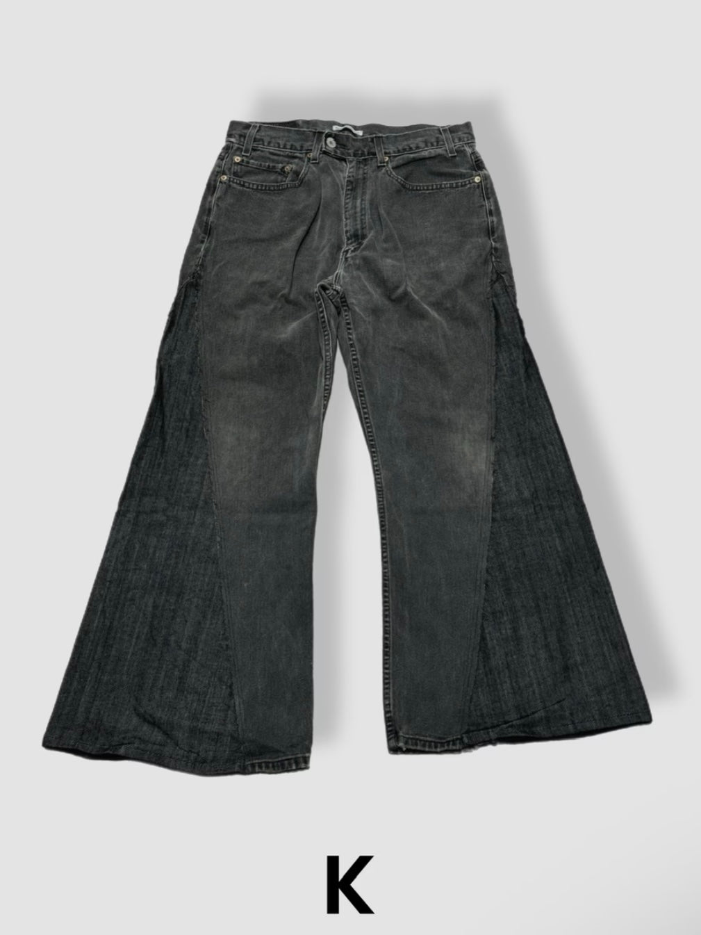 【Re +】newold docking flare denim pants (black)