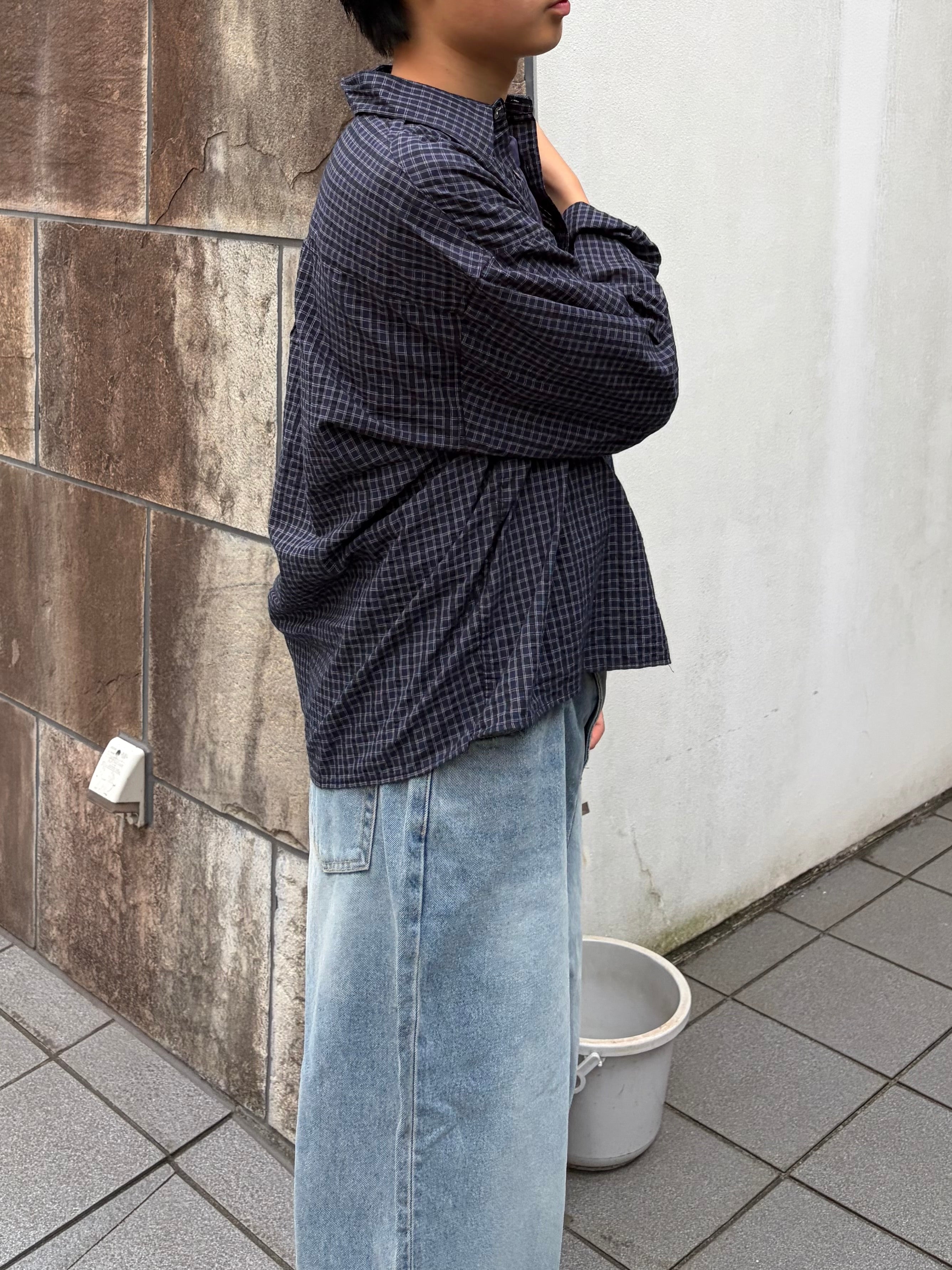 東京店WEB限定受注制【Chikashitsu +】relax check shirt (2color)