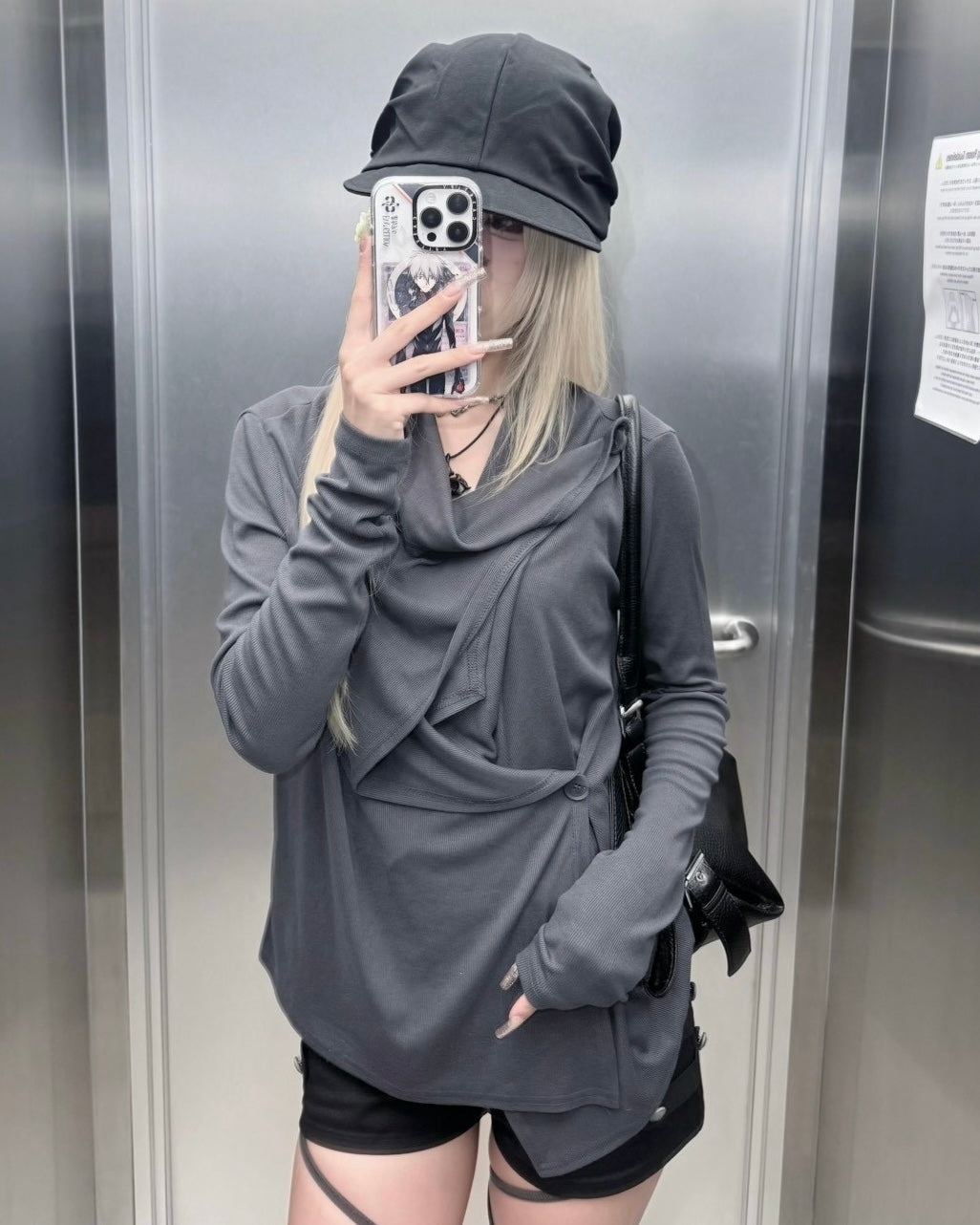 受注制【nmtc+】Layered Drape Cardigan