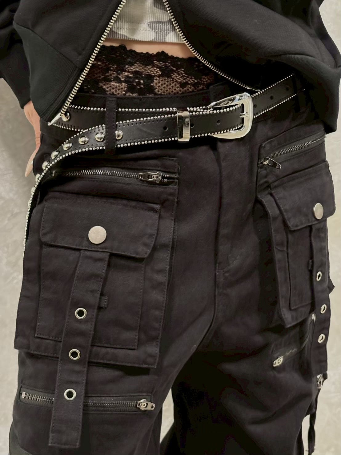 受注制【Never mind the XU】studs belt (2color)