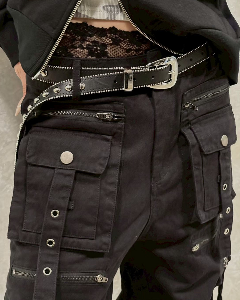 受注制【Never mind the XU】studs belt (2color)