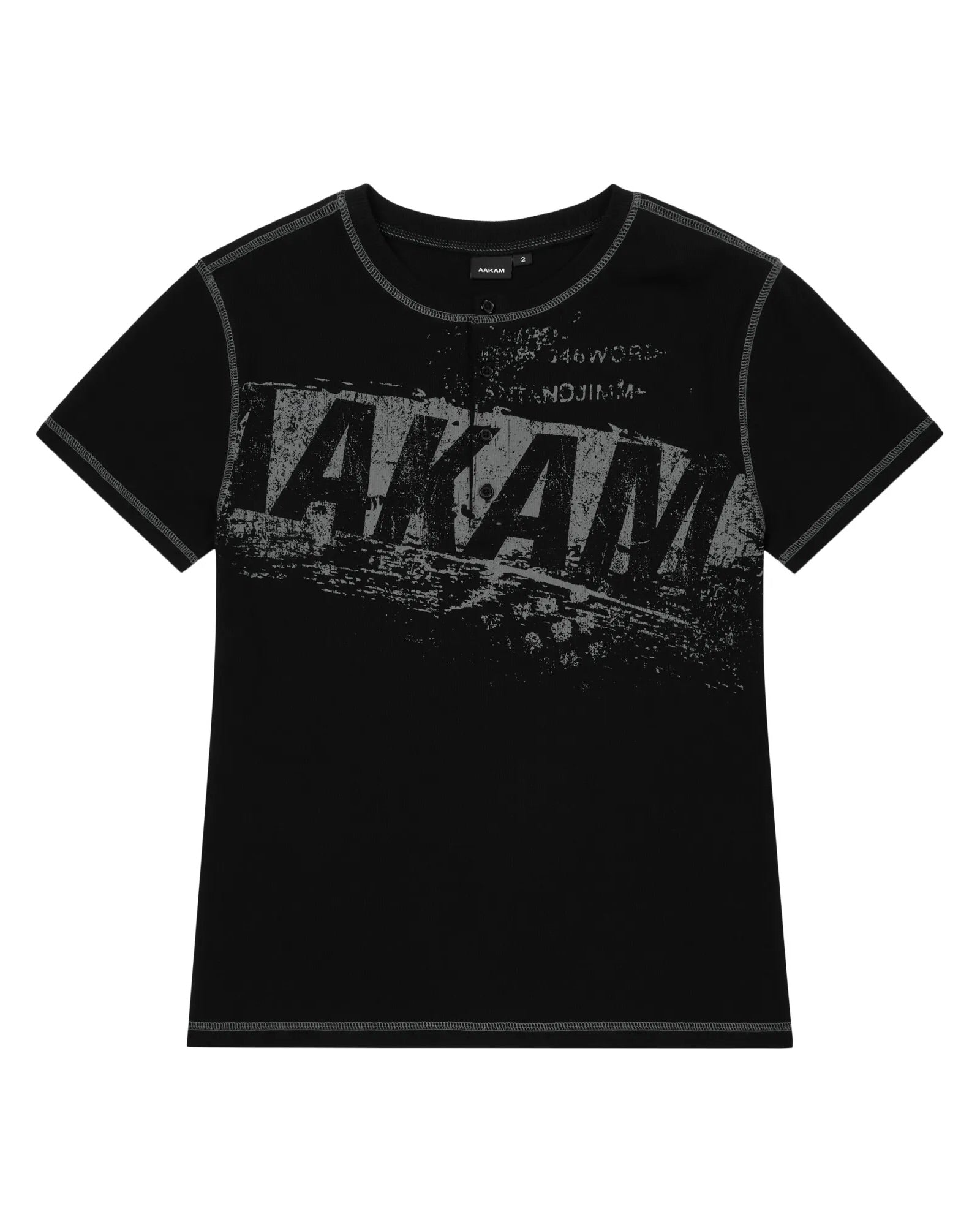 【AAKAM】Tread Henry Neck Half Top