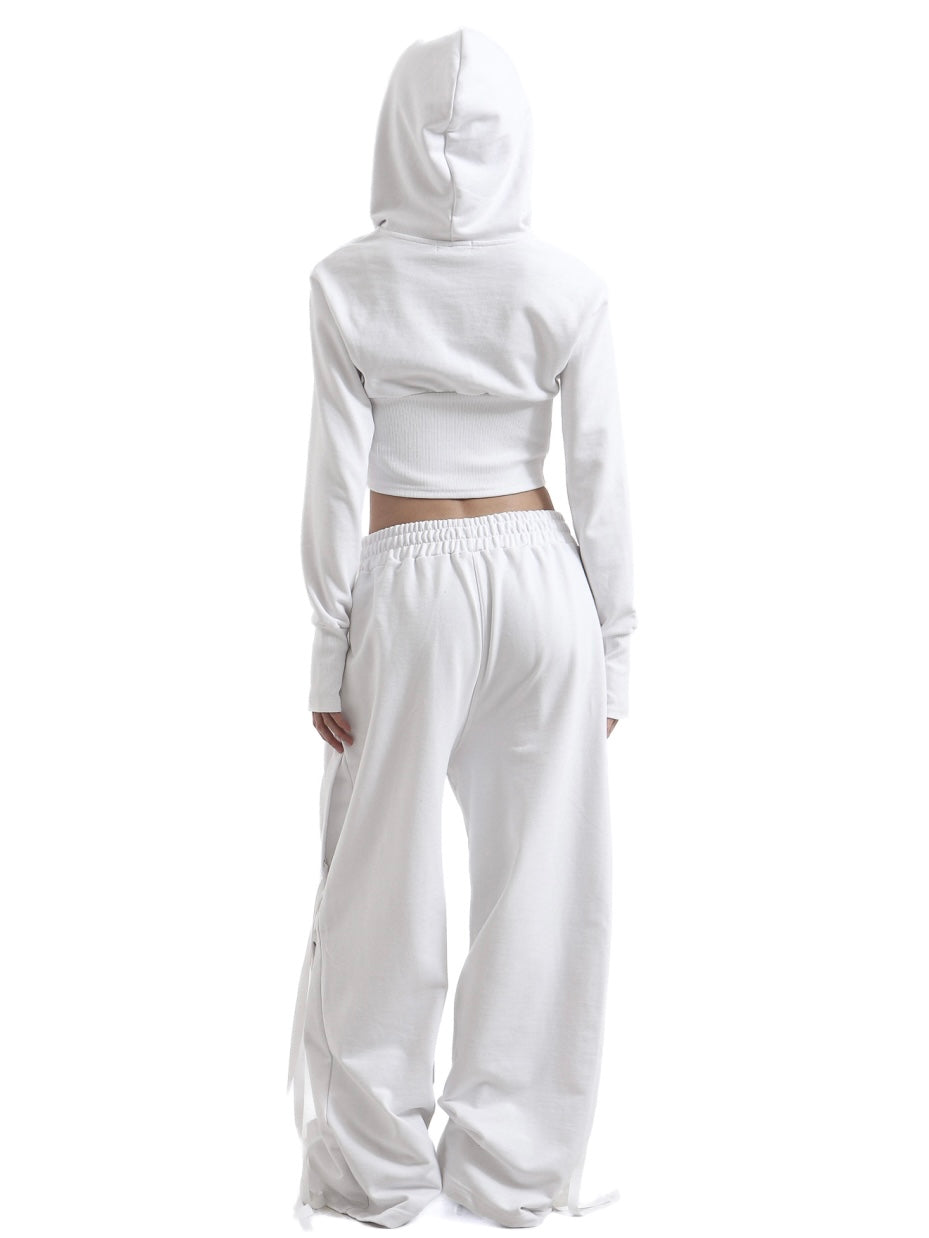 【KAIYA】tie me up hoodie zip-up