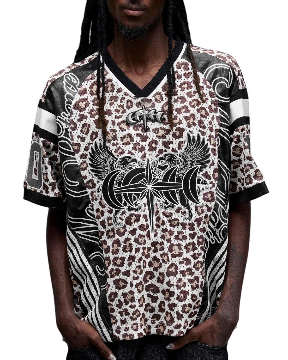 【THEBOYHASNOPATIENCE】LUMINOUS DAWN DOUBLE-HEADED EAGLE RUGBY SHIRT