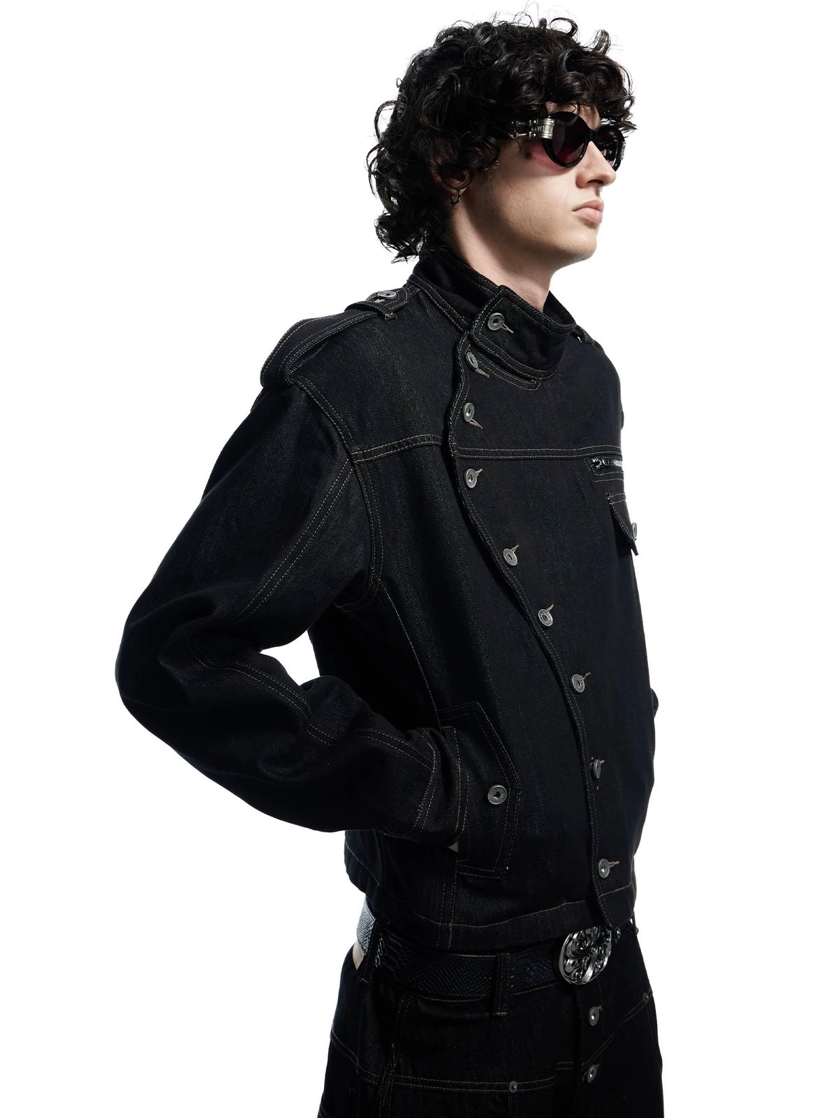 【DND4DES】Raw Denim Long Button Jacket