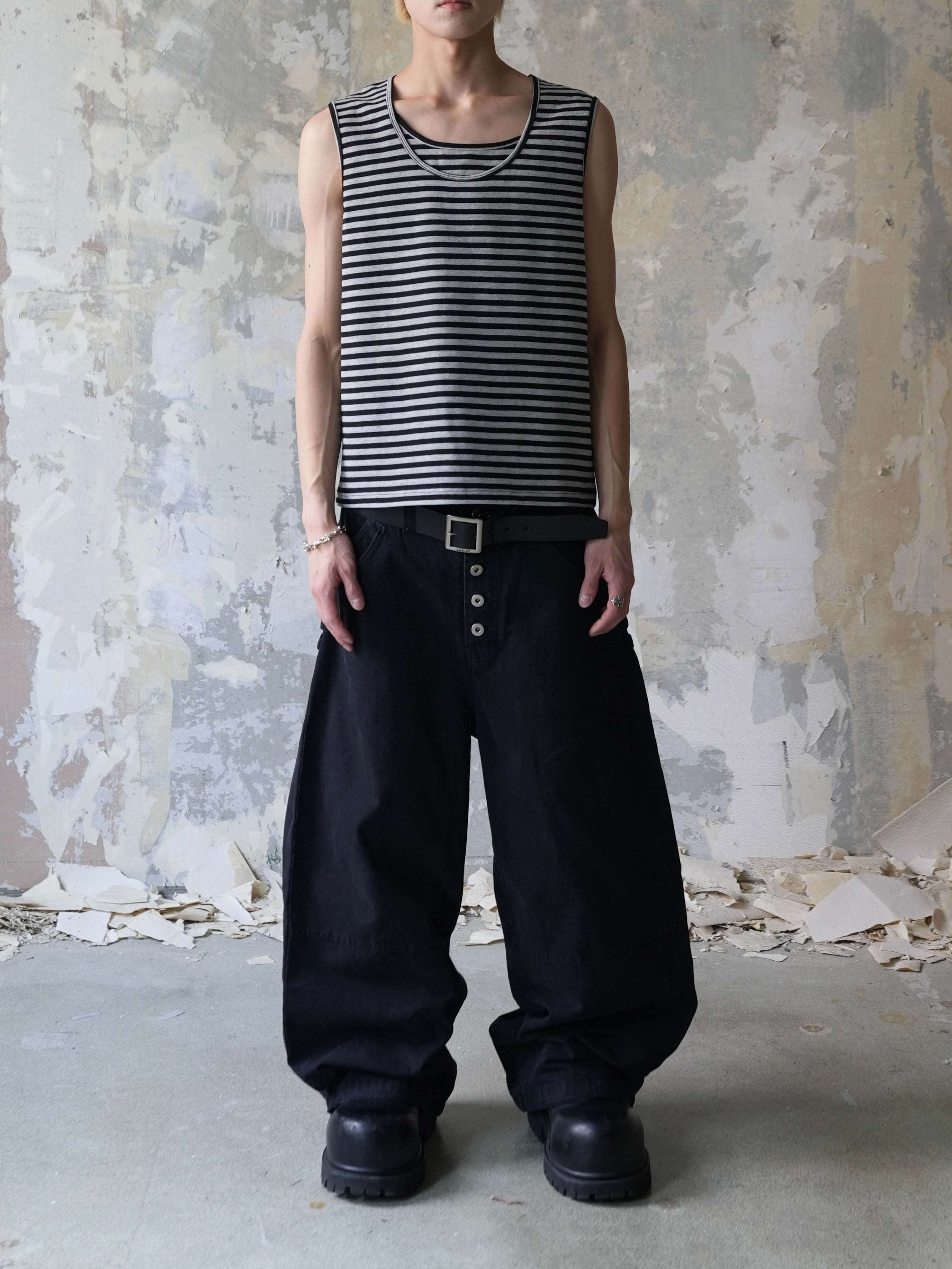 【Lee fi Ne】Layered Stripe Tank