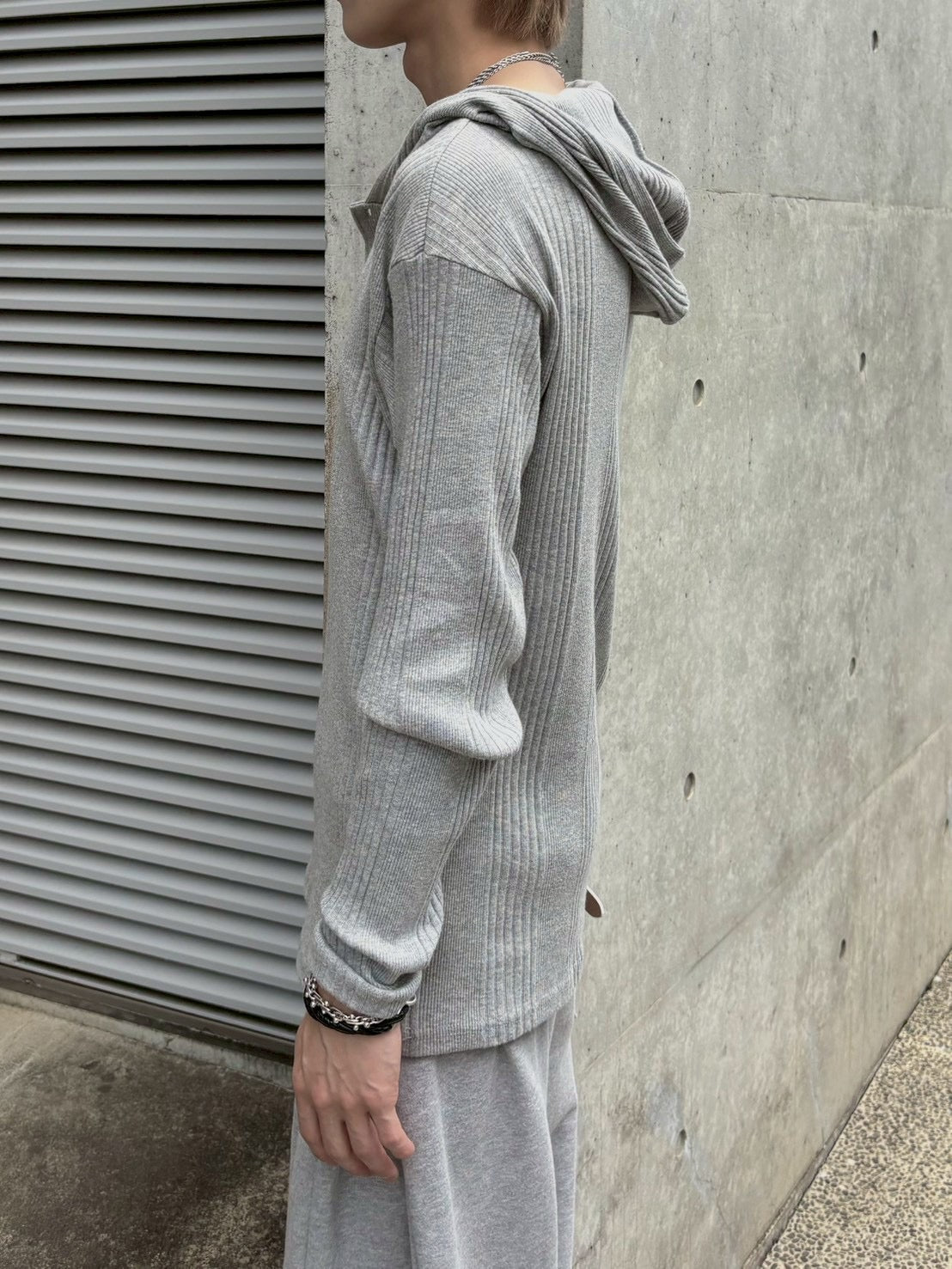 受注制【nmtc+】hooded henley neck long sleeve (3color)
