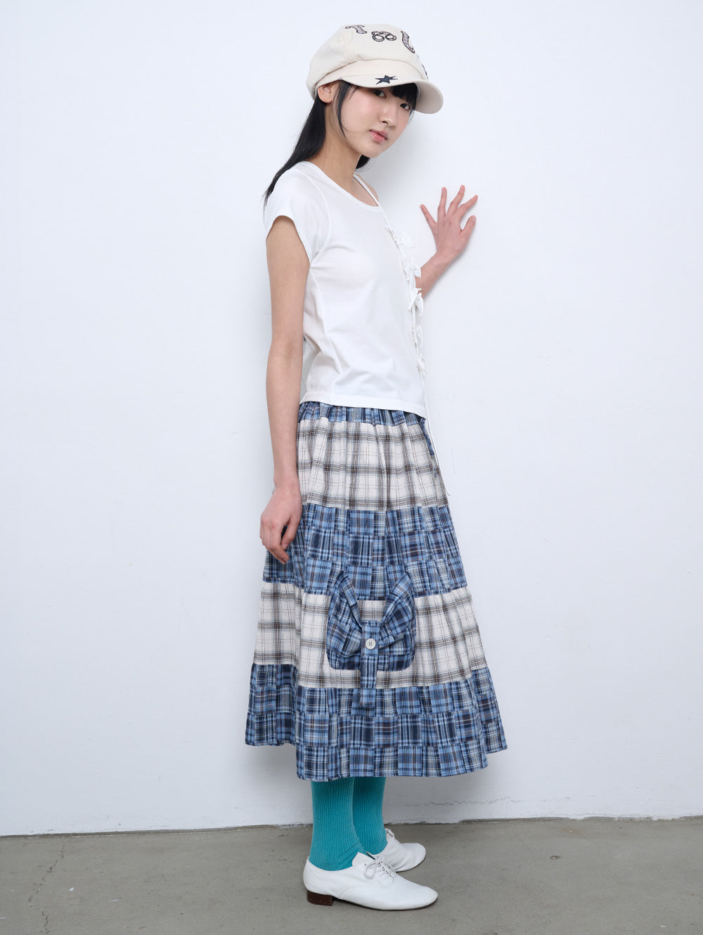 6/8 21:00発売【TUOMIO】RIBBON OFF SHOULDER T-SHIRT