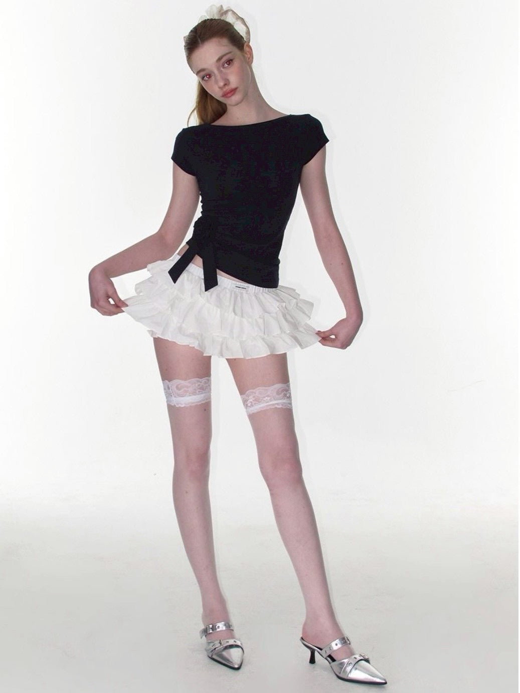 【CRANK】ROSETTE SHIRRING TOP