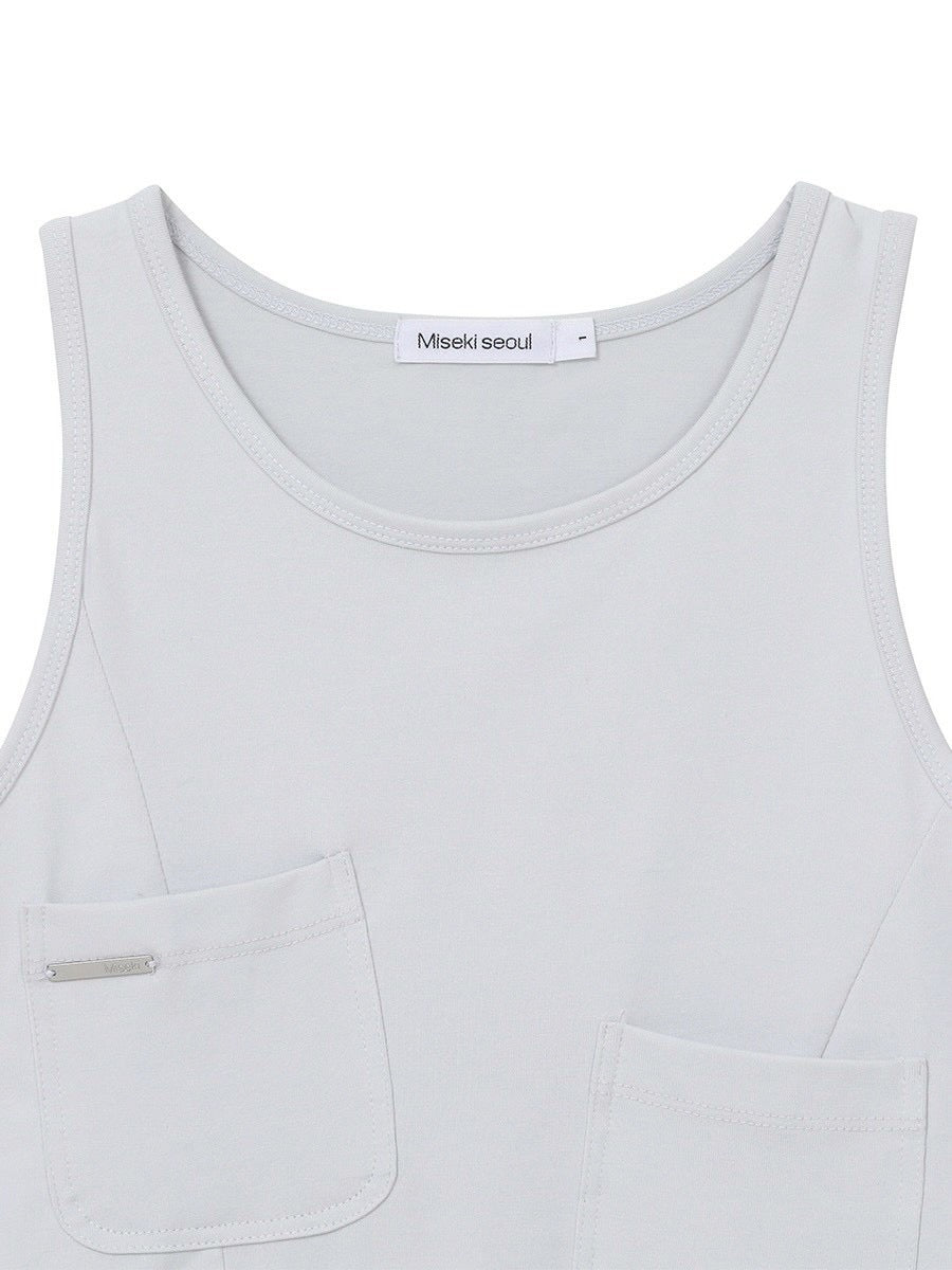 【Miseki seoul】Pocket pointed sleeveless
