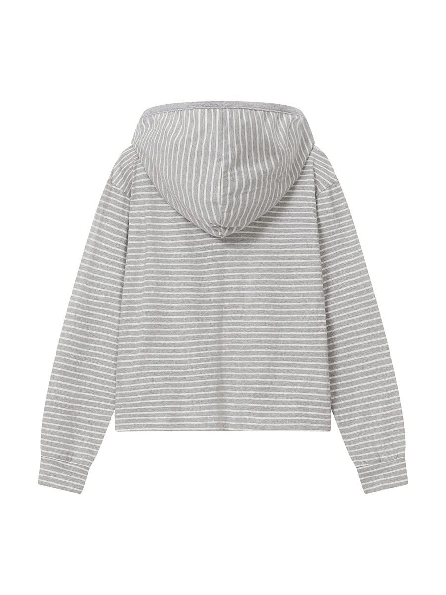 【Miseki seoul】Diagonal button Layered hoodie