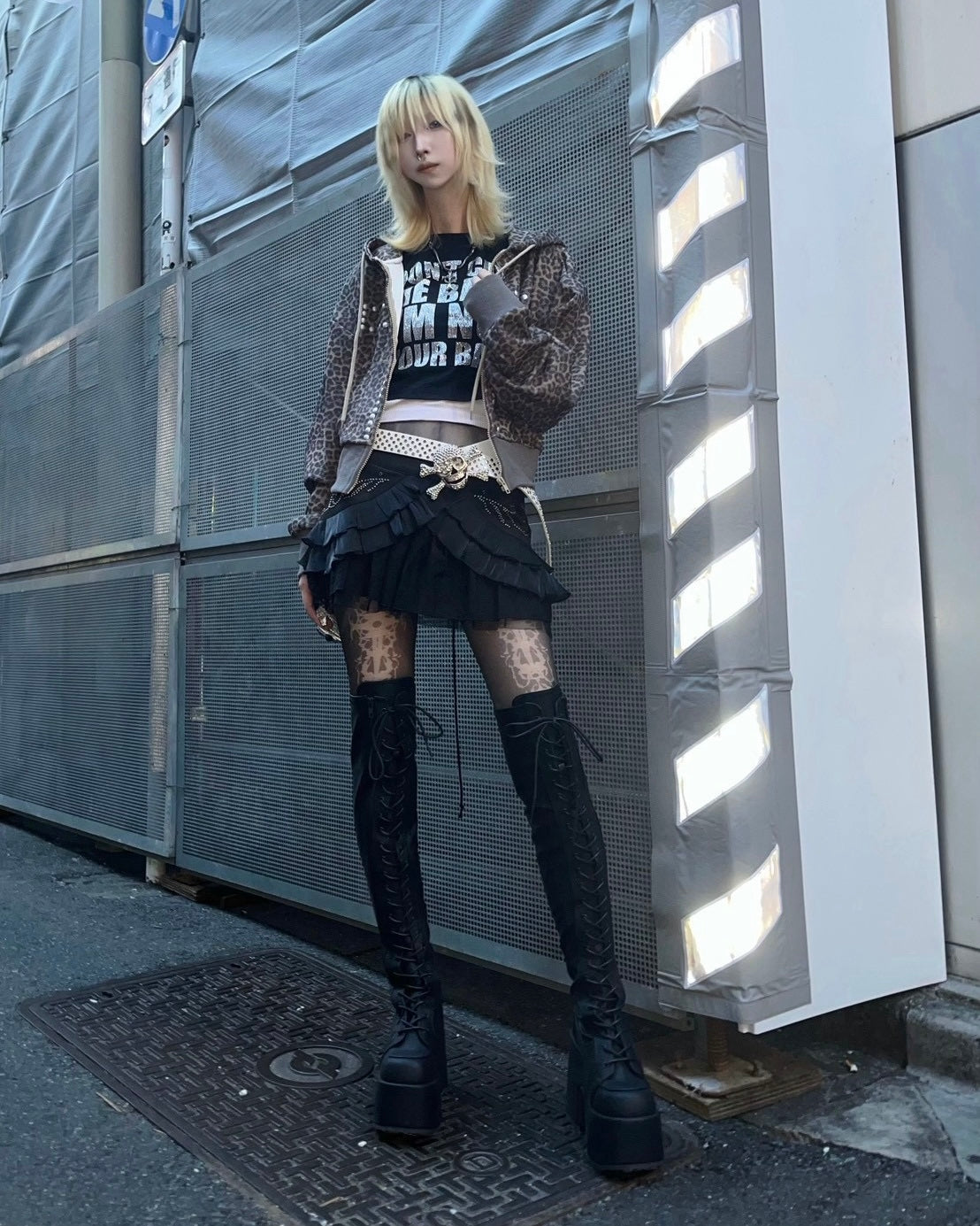 国際配送【BABY09】leopard cross hoodie