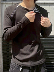 4/25 20:00発売 受注制【nmtc+】neck zip long sleeve (2color)