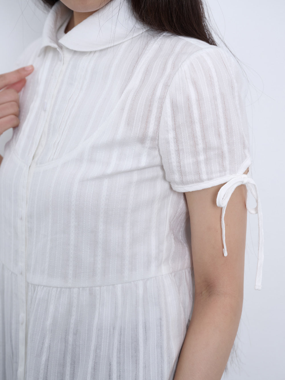 【TUOMIO】PUFF SLEEVES RIBBON BLOUSE