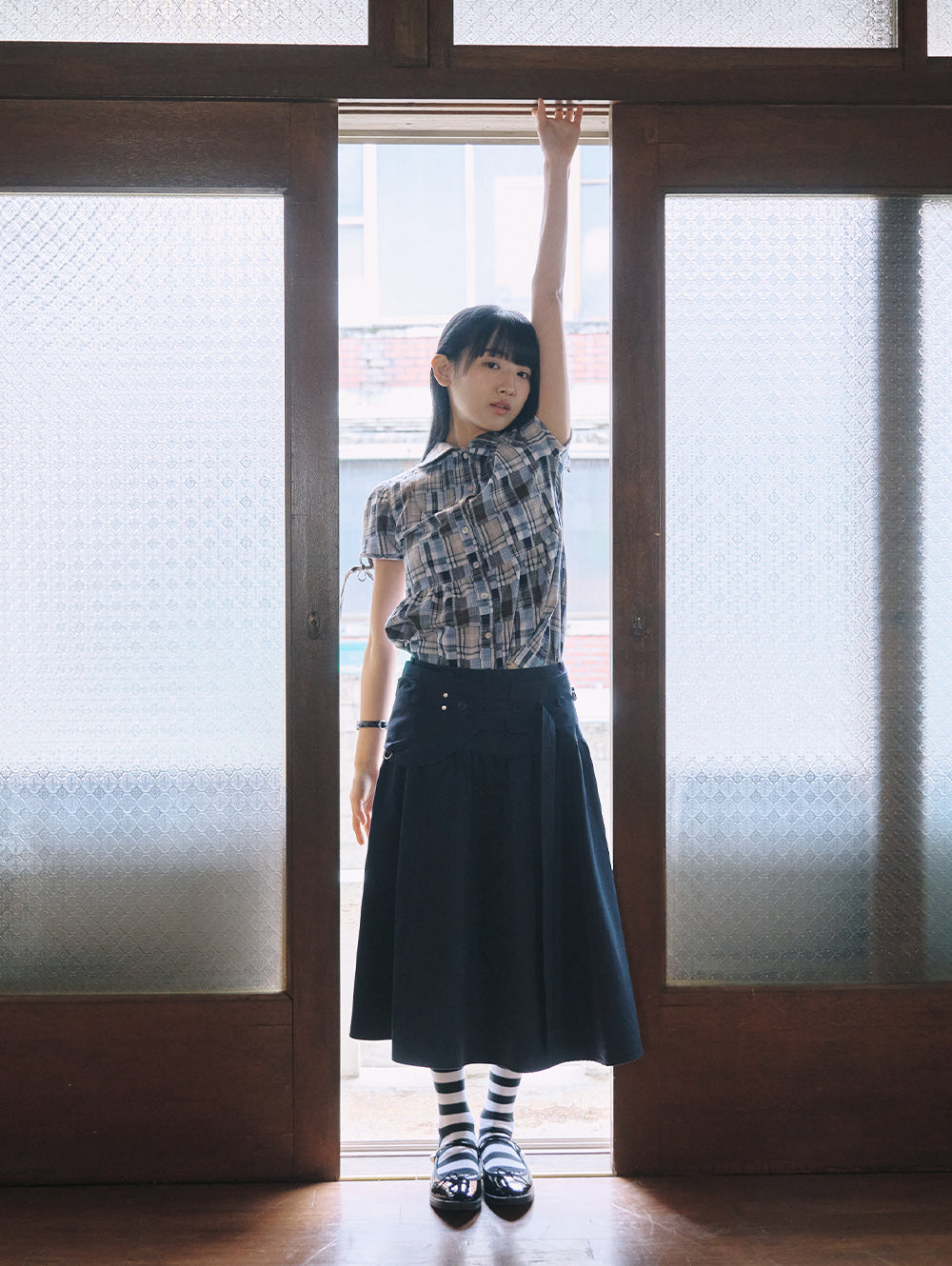 6/8 21:00発売【TUOMIO】WASHED BELT BAG SKIRT
