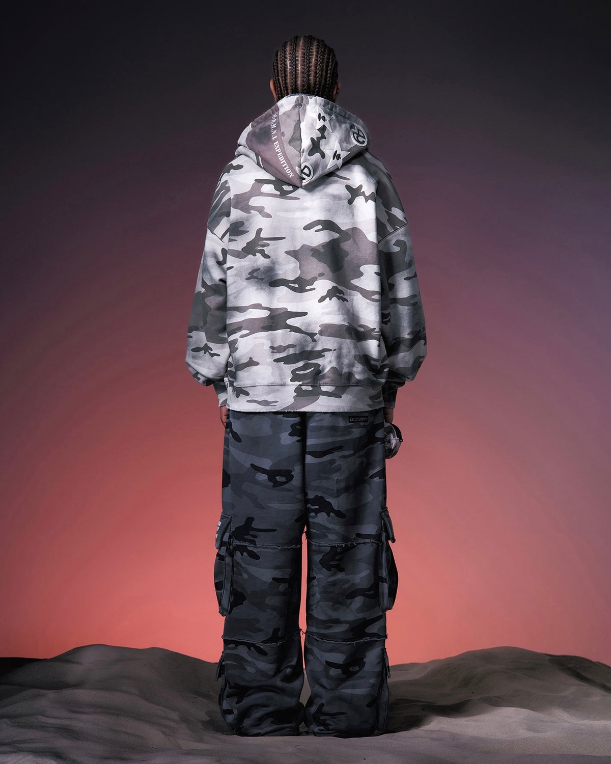 【NOMANUAL】AAPE X NMNL DOUBLE HOODED ZIP-UP(SAND CAMO)