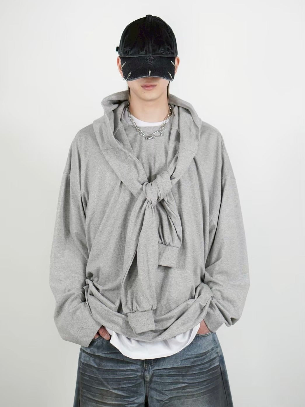 【Chikashitsu +】layered oversized long sleeve (2color)