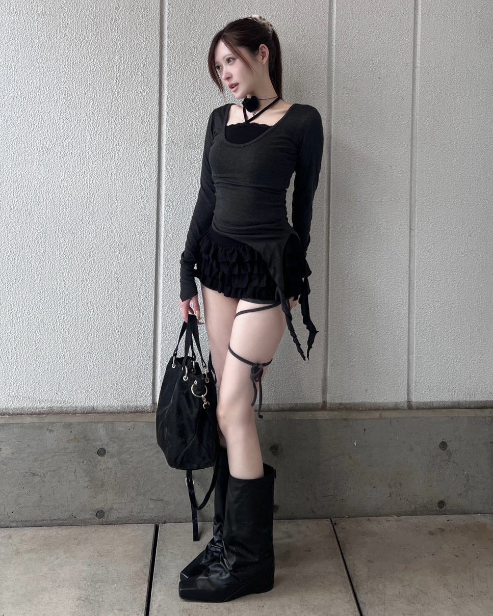 受注制【nmtc+】Asymmetry Layered Top (2color)